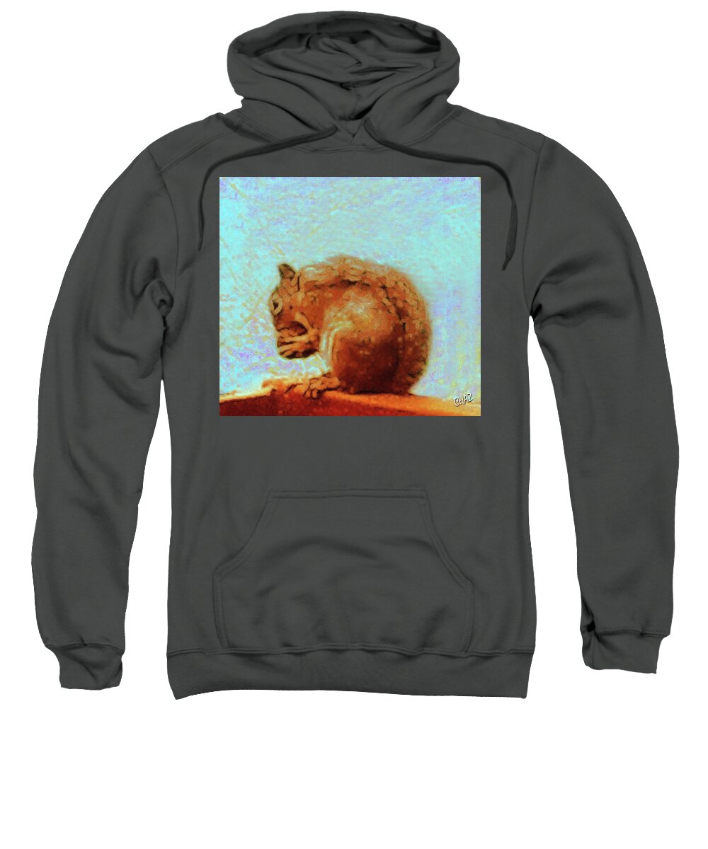 Animals Sweatshirt featuring the painting A Nutty Lunch by CHAZ Daugherty