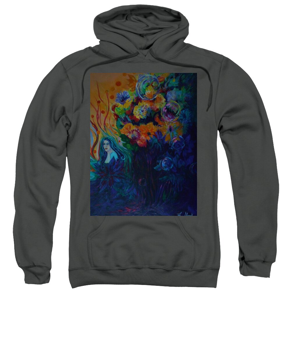 Fairies Sweatshirt featuring the painting A Special Place For The Heart by Carolyn LeGrand