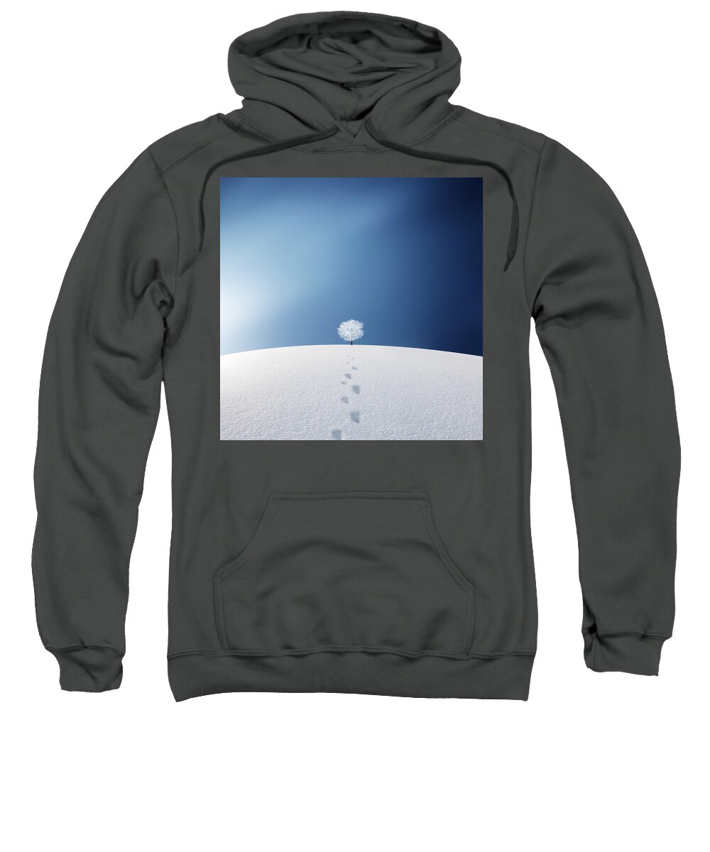 Landscape Sweatshirt featuring the photograph A tree in the field by Bess Hamiti