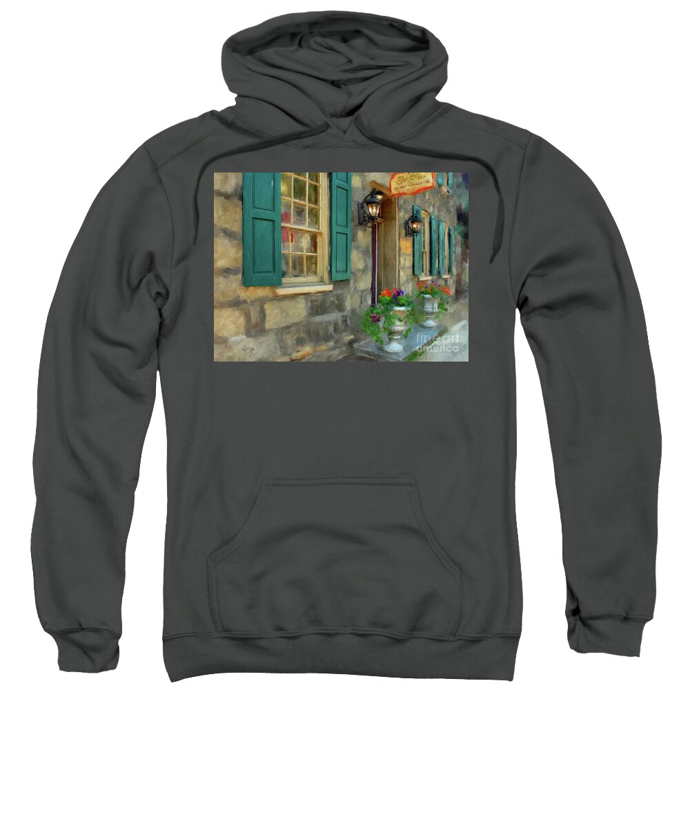 Architecture Sweatshirt featuring the digital art A Victorian Tea Room by Lois Bryan