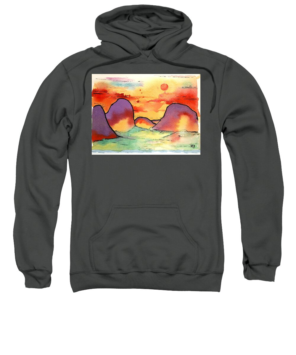 Abstract Landscape Sweatshirt featuring the painting Abstract Landscape 006 by Joe Michelli