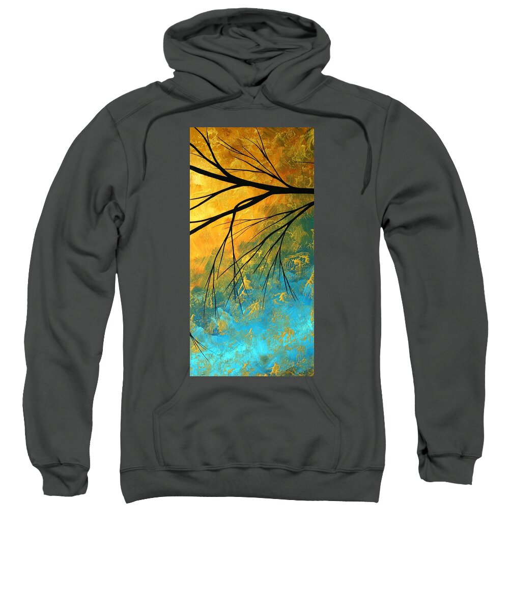 Abstract Sweatshirt featuring the painting Abstract Landscape Art PASSING BEAUTY 2 of 5 by Megan Aroon