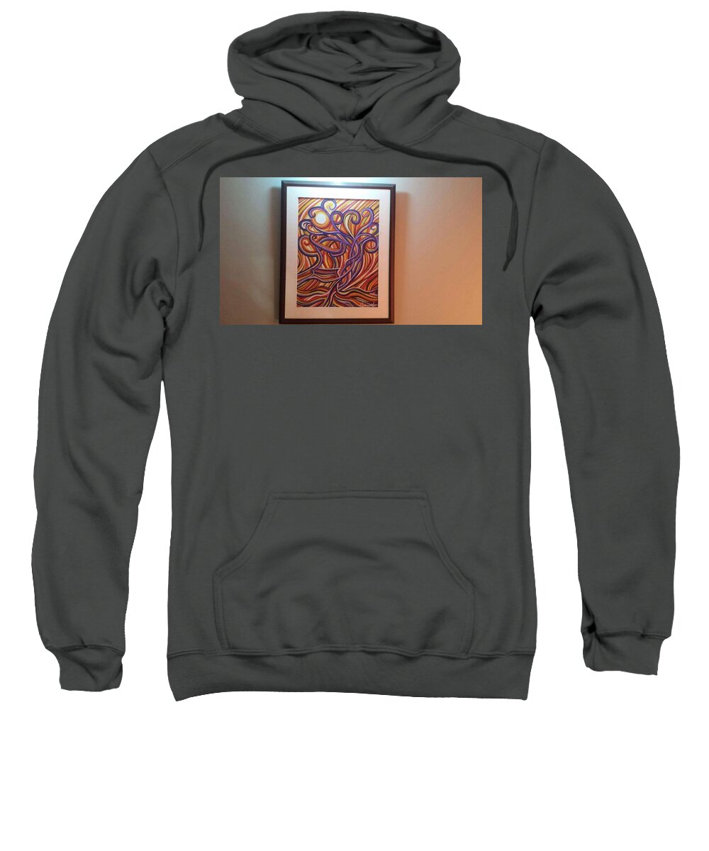  Sweatshirt featuring the painting Abstract by Sumera Saleem