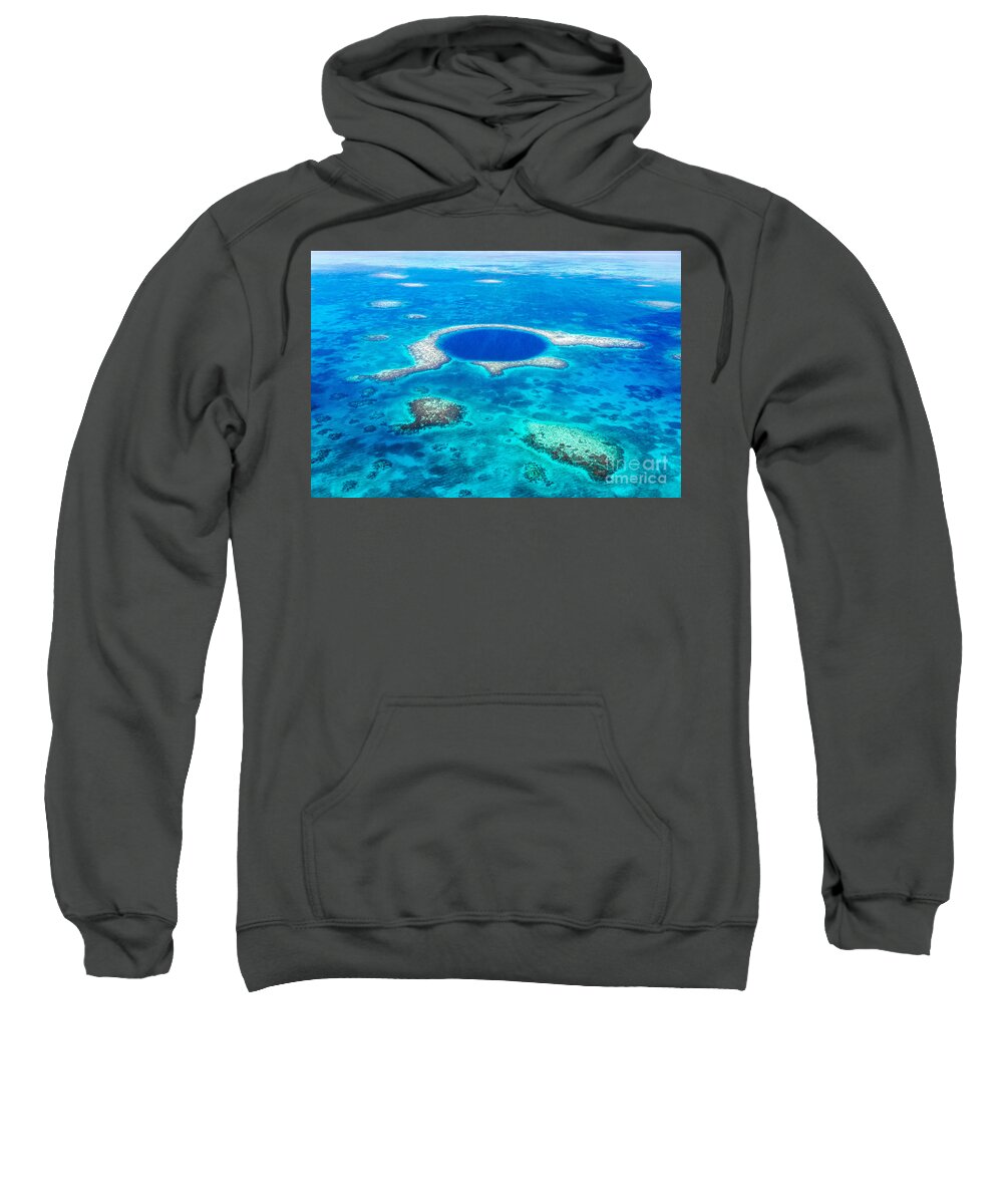 Day Sweatshirt featuring the photograph Aerial of the Great Blue Hole - Belize by Matteo Colombo