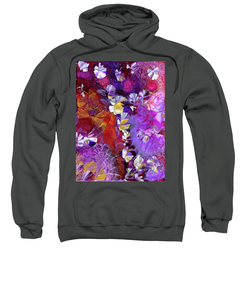 Fantasy Sweatshirt featuring the painting African Violet Awake #5 by Nan Bilden