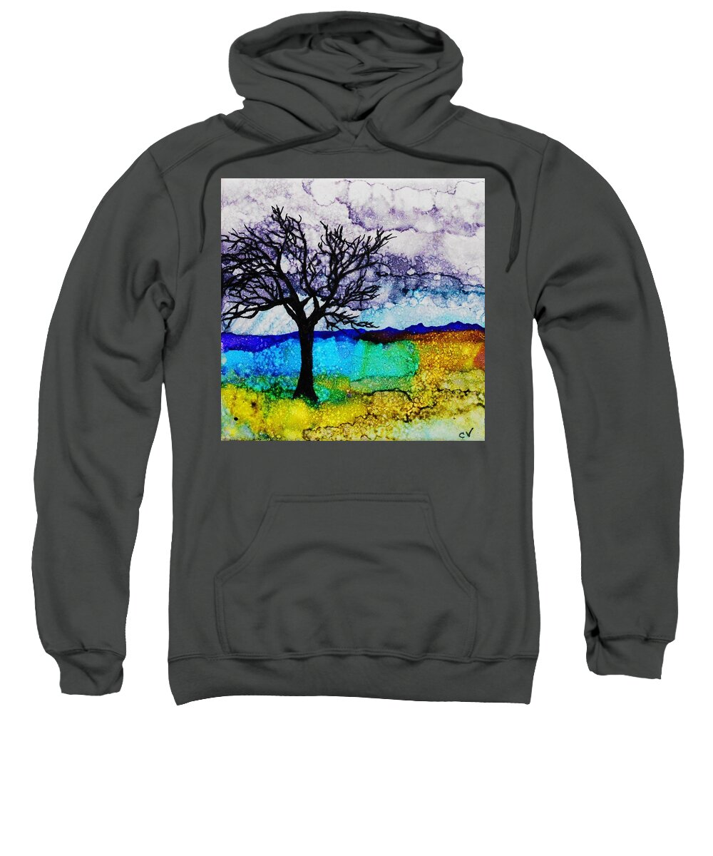 Alcohol Ink Sweatshirt featuring the painting Changing Seasons - A 202 by Catherine Van Der Woerd