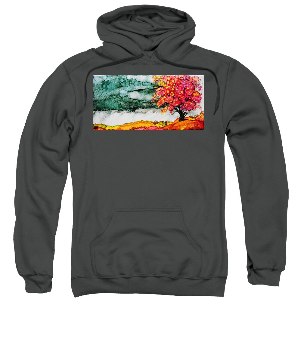 Alcohol Ink Sweatshirt featuring the painting Autumn - A 241 by Catherine Van Der Woerd