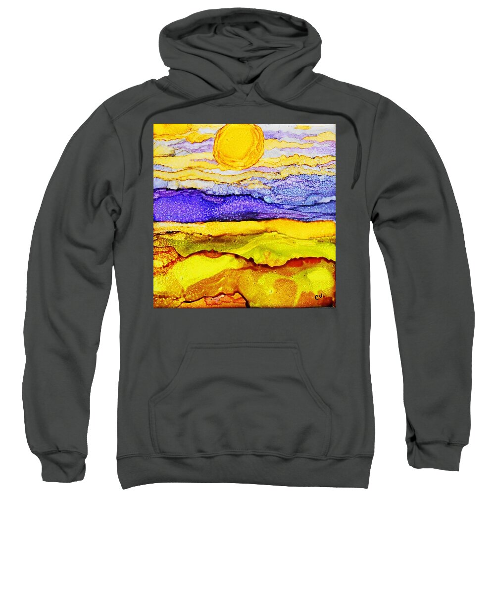 Alcohol Ink Sweatshirt featuring the painting Golden Fields - A 242 by Catherine Van Der Woerd
