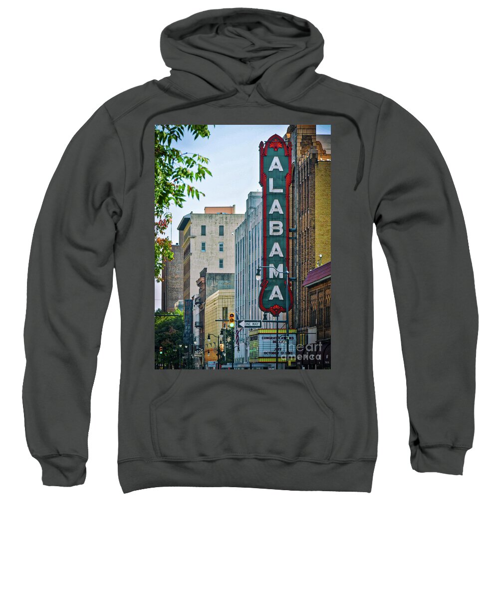 Alabama Sweatshirt featuring the photograph Alabama Theatre by Ken Johnson