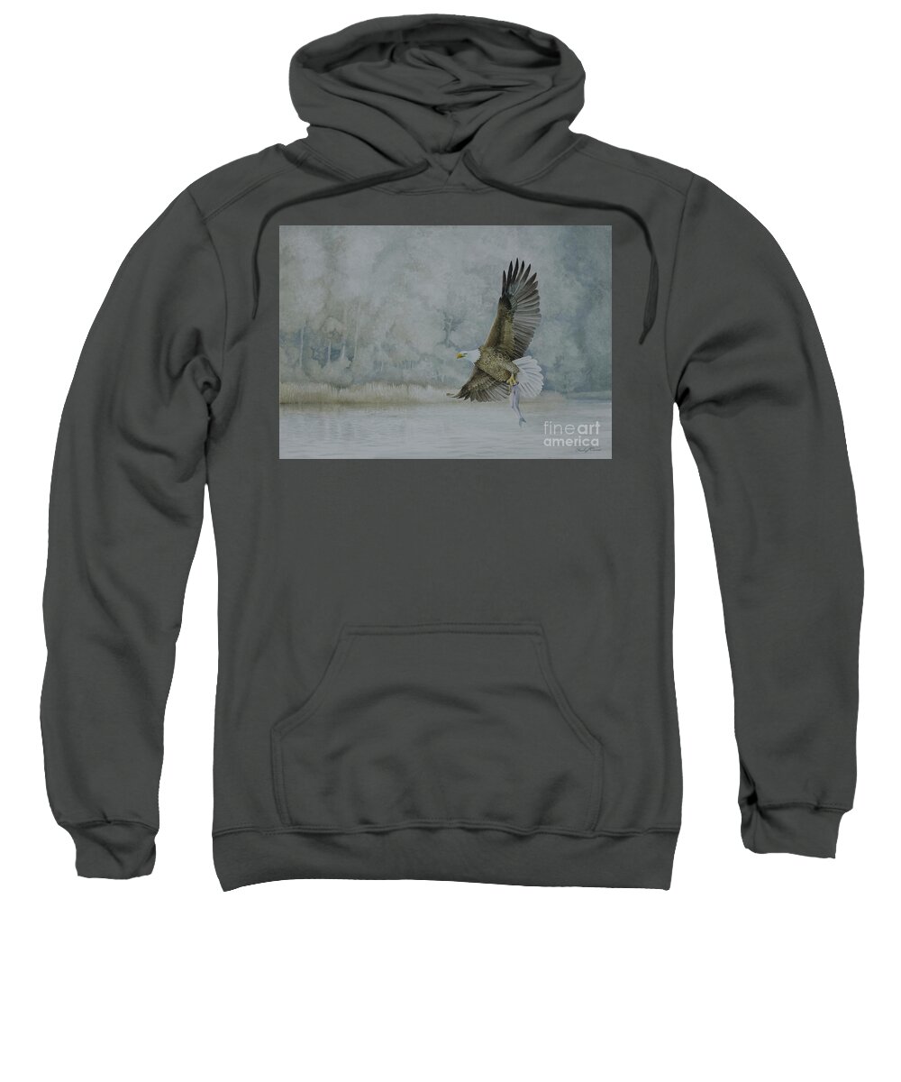 Bald Sweatshirt featuring the painting American Bald Eagle by Charles Owens