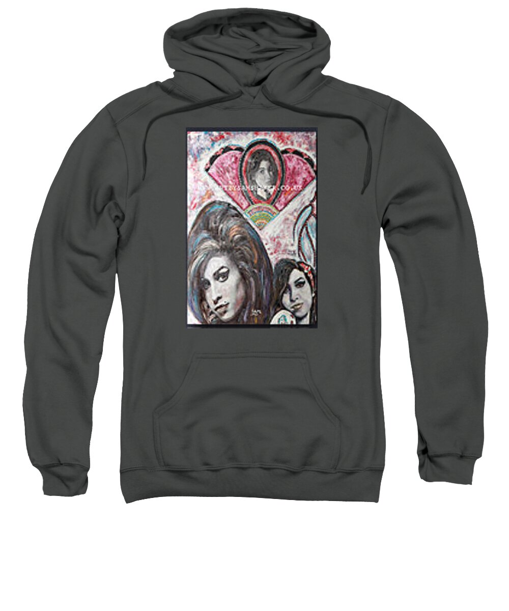 Amy Sweatshirt featuring the painting Amy three faces by Sam Shaker