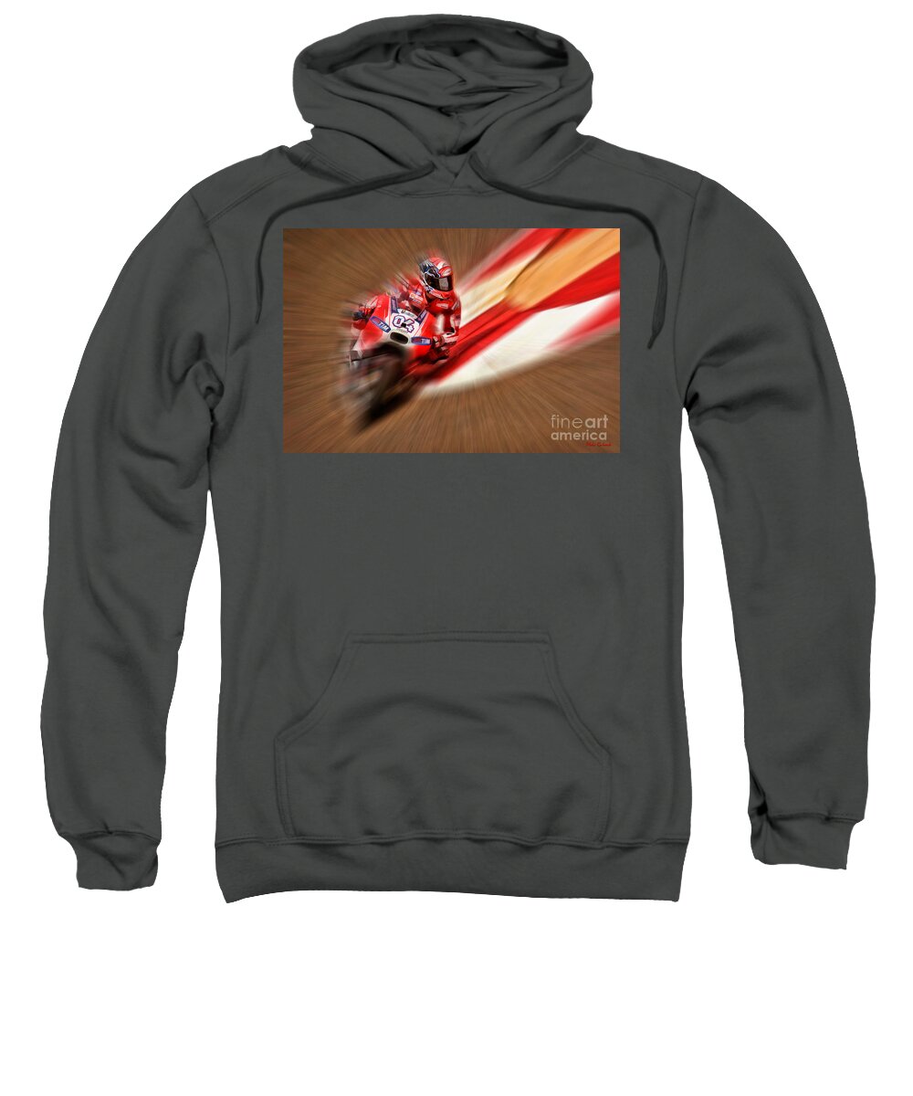 Ducati Sweatshirt featuring the photograph Andrea Dovizioso Ducati Motogp by Blake Richards