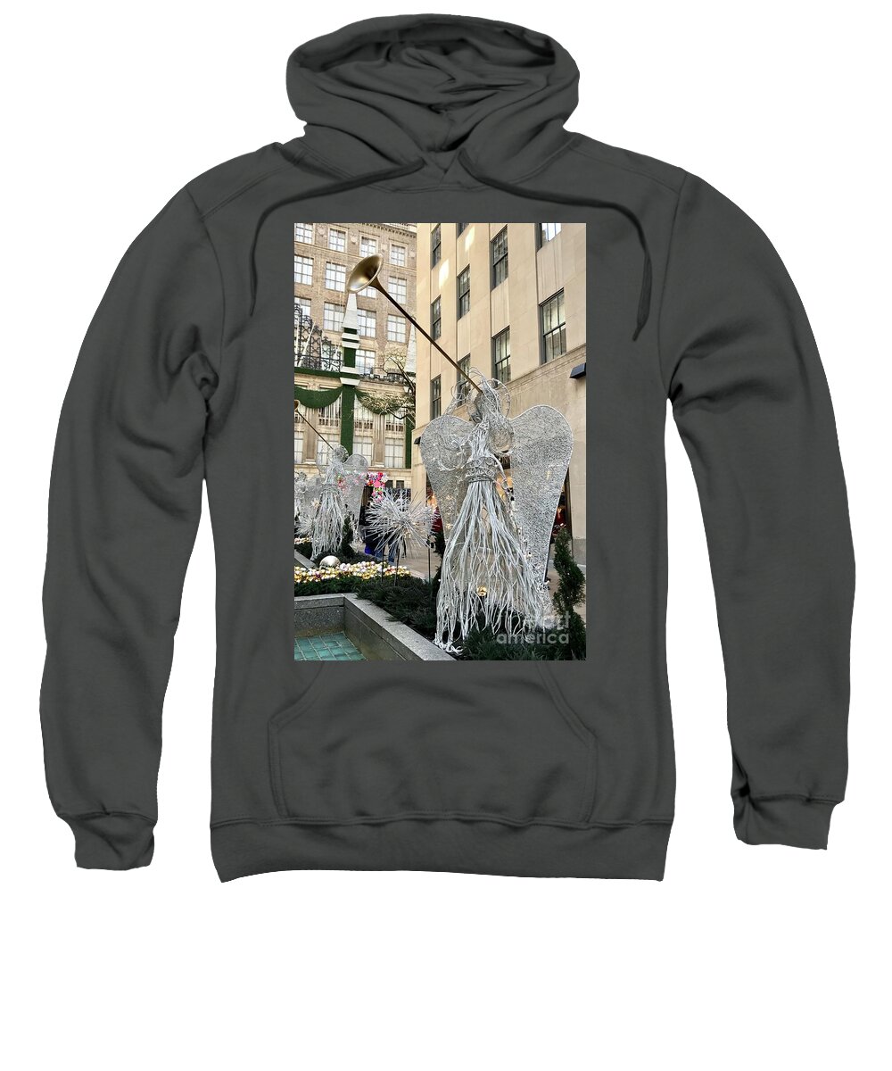 Angel Sweatshirt featuring the photograph Angel New York City by CAC Graphics
