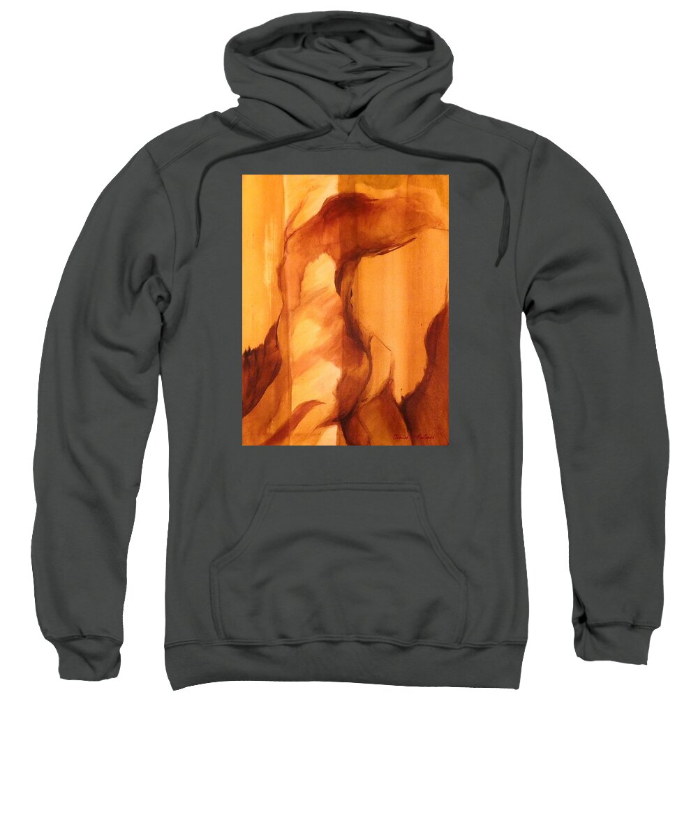 Abstract Sweatshirt featuring the painting Animal by Denise F Fulmer