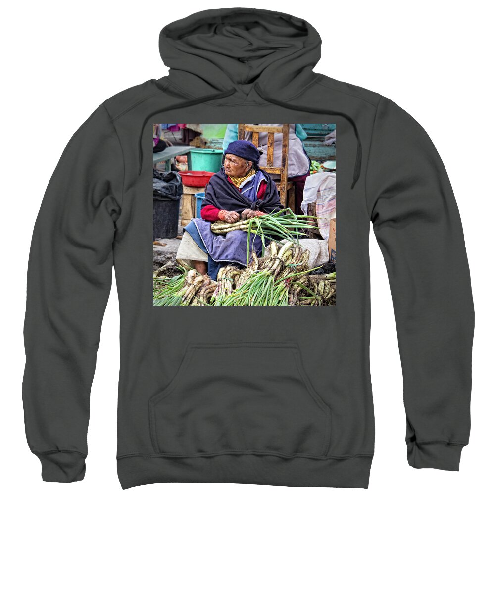 Ecuador Sweatshirt featuring the photograph Another Day at the Market by Marla Craven