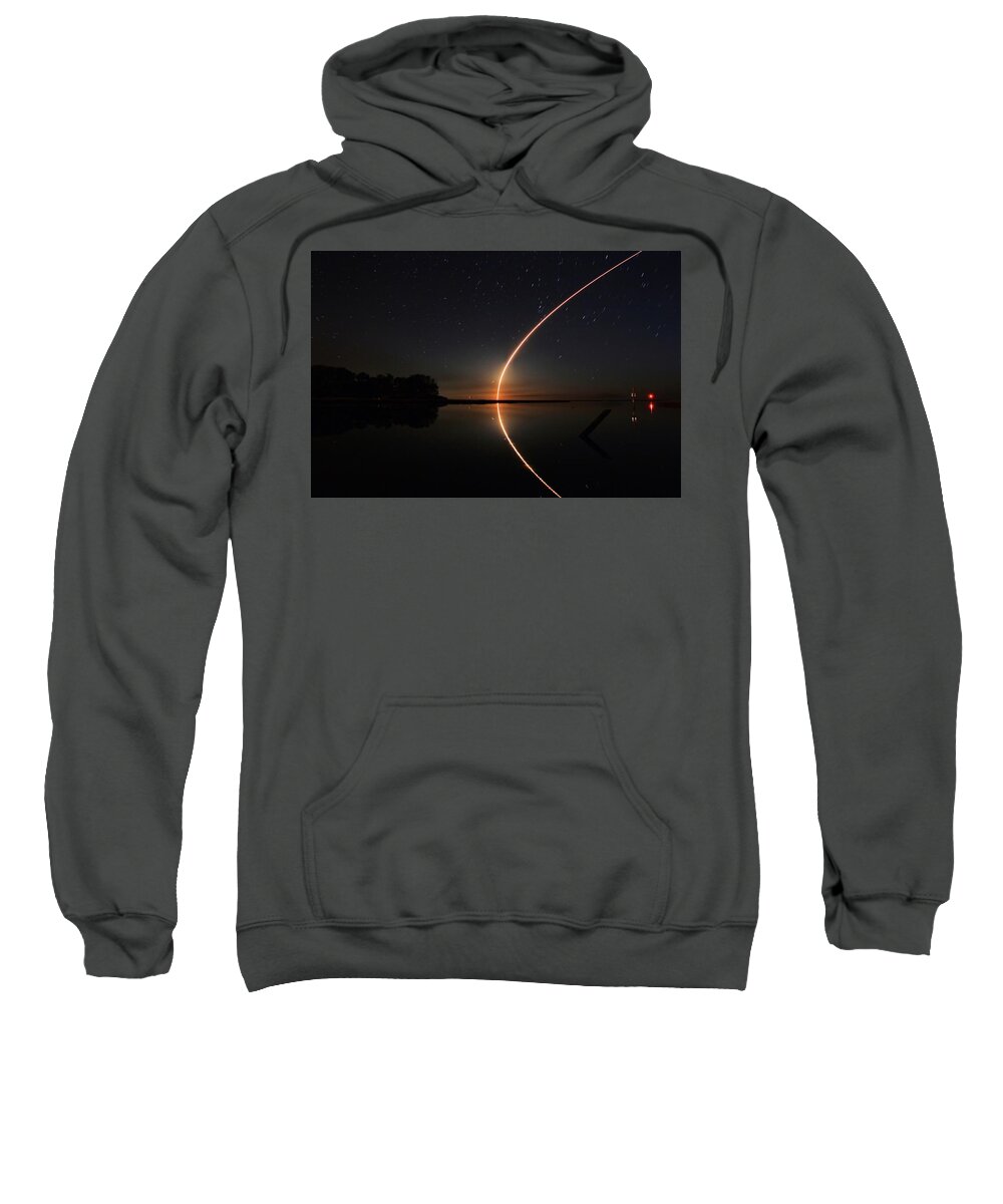Photosbymch Sweatshirt featuring the photograph Antares Launch from Wallops Island by M C Hood