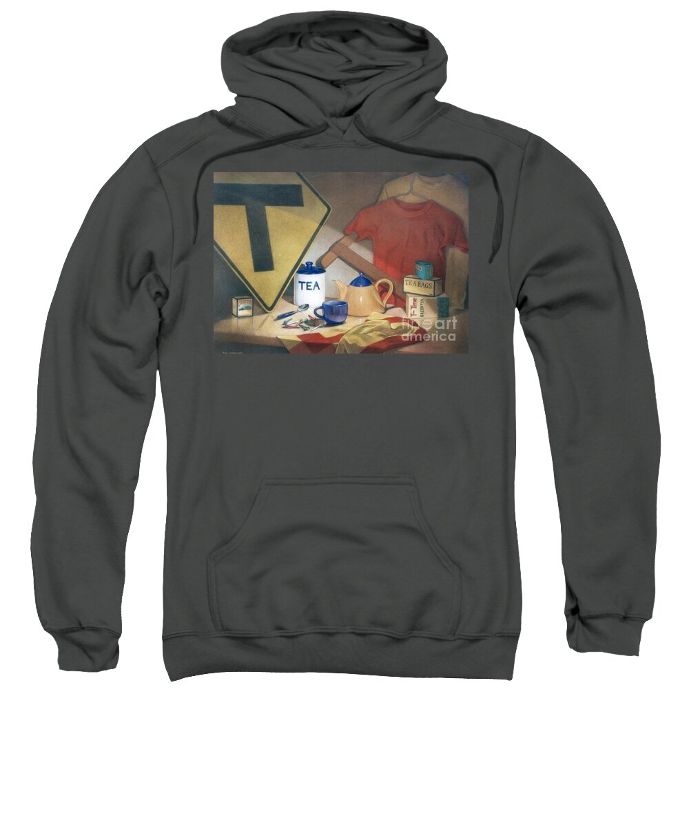 Jan Lawnikanis Sweatshirt featuring the painting Anyone For T by Jan Lawnikanis