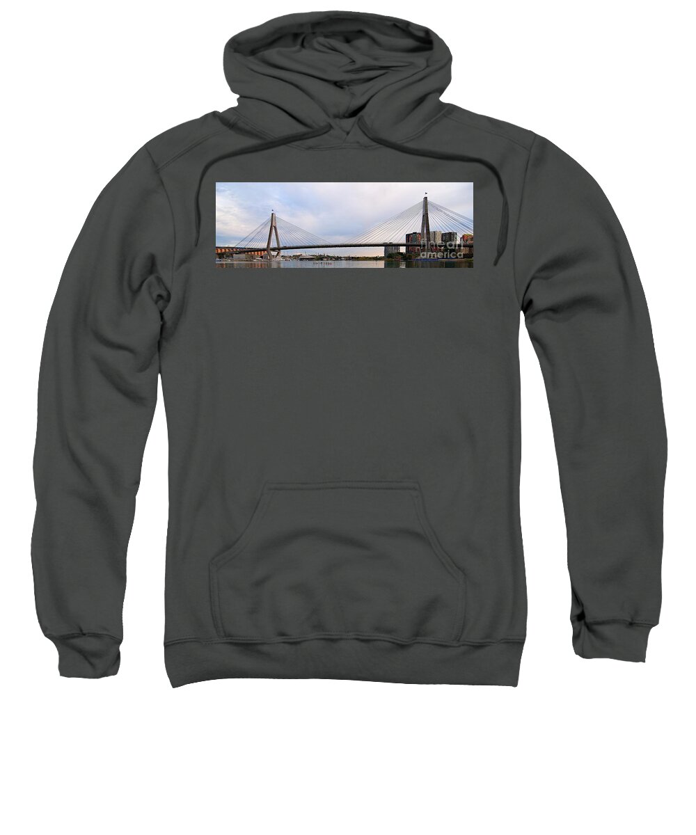 Eights Sweatshirt featuring the photograph Anzac Bridge. Sydney. by Geoff Childs