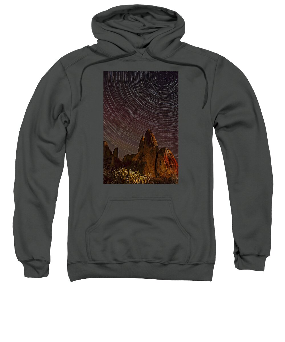 Startrails Sweatshirt featuring the photograph Aquanga Star Trails by Paul LeSage