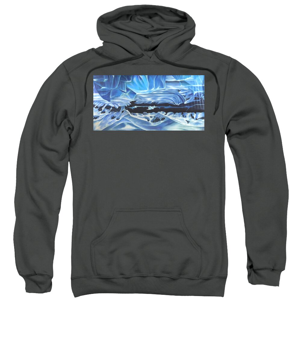 Sea Ice Cycle Sweatshirt featuring the painting Arctic Freeze by Ruben Archuleta - Art Gallery