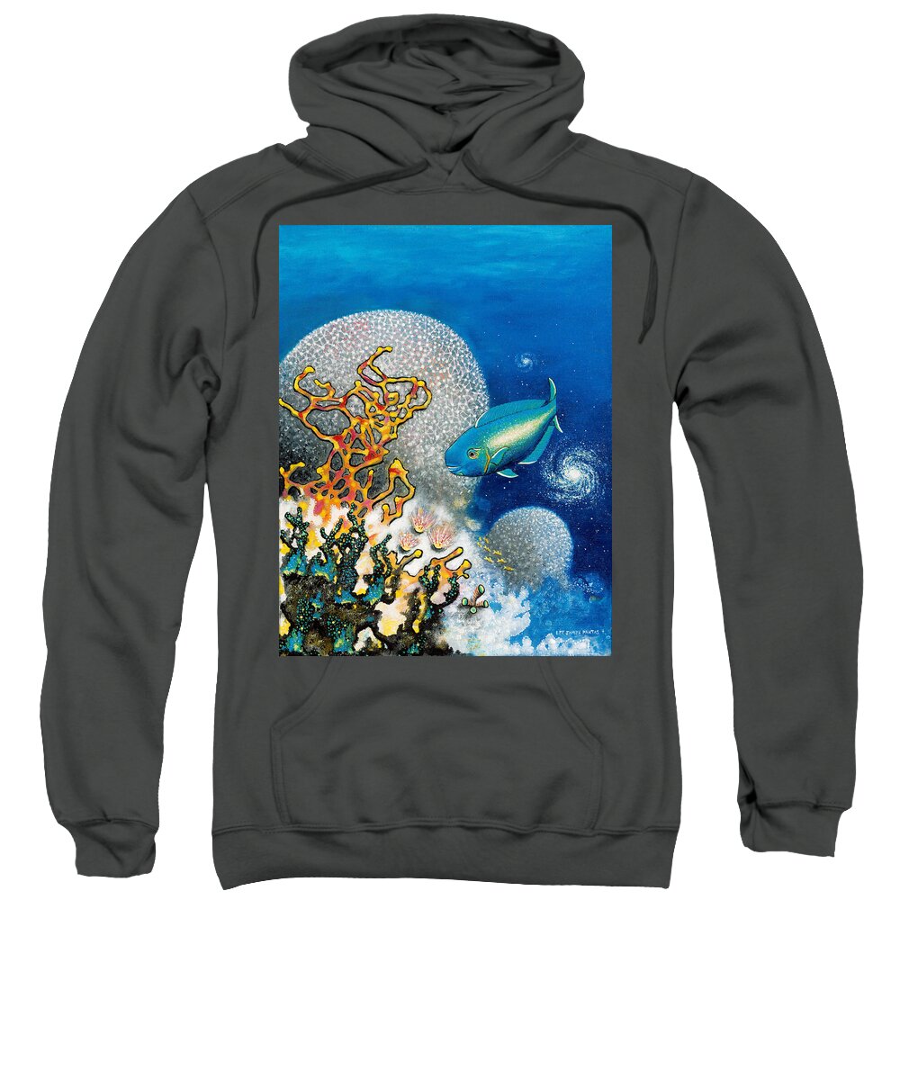 Beach House Sweatshirt featuring the painting Areiti -The Little Wave by Lee Pantas