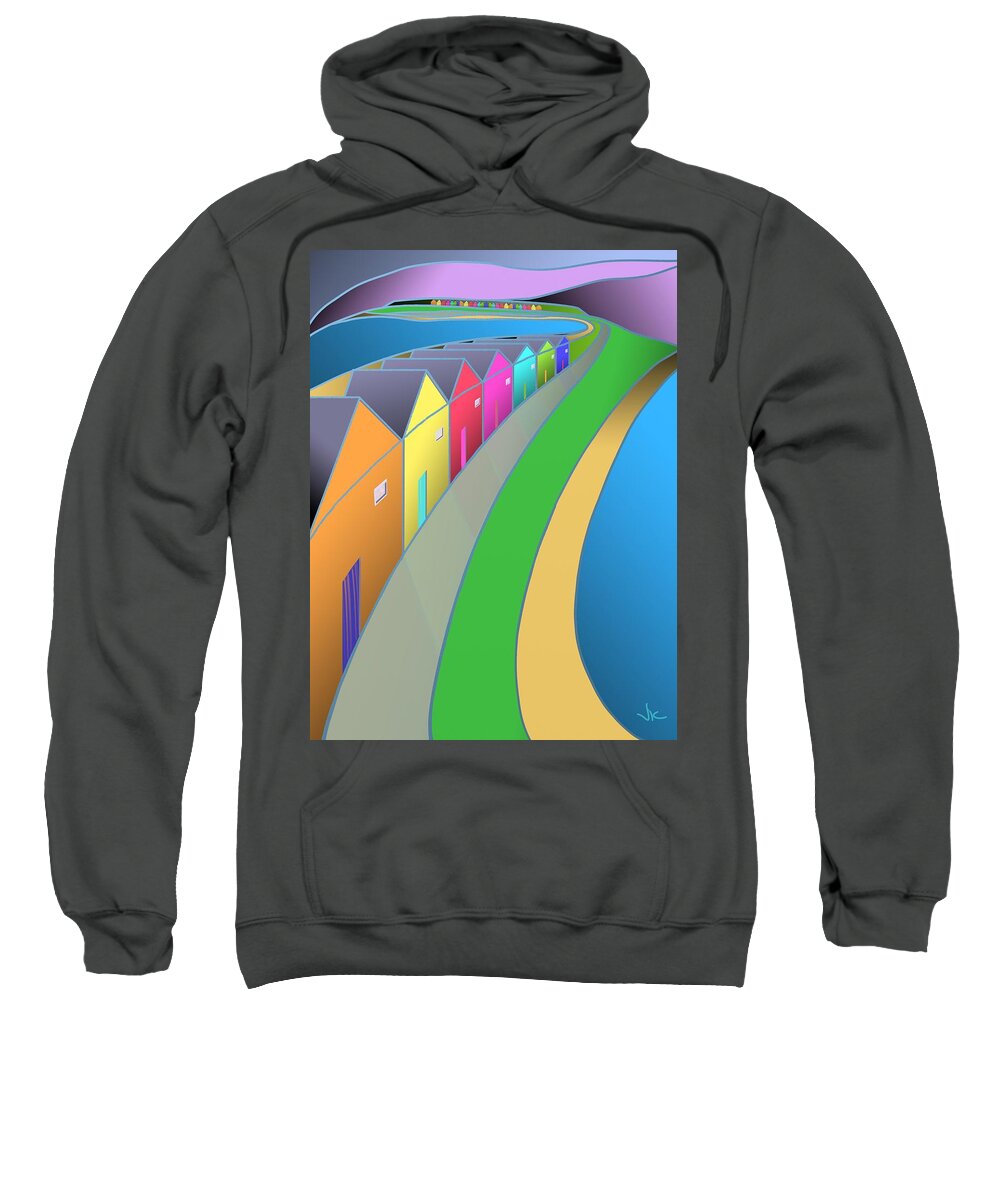 Victor Shelley Sweatshirt featuring the painting Arfordir by Victor Shelley