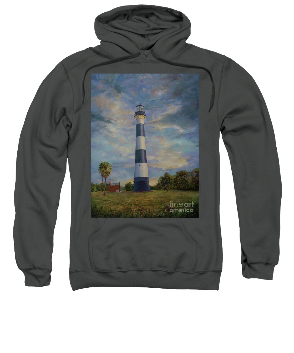 Landmark Sweatshirt featuring the painting Armadillo and lighthouse by AnnaJo Vahle