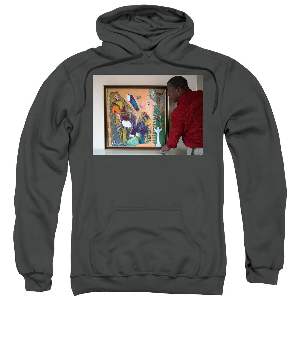Multicultural Nfprsa Product Review Reviews Marco Social Media Technology Websites \\\\in-d�lj\\\\ Darrell Black Definism Artwork Sweatshirt featuring the painting Artist Darrell Black with Dominions Creation of A New Millennium by Darrell Black