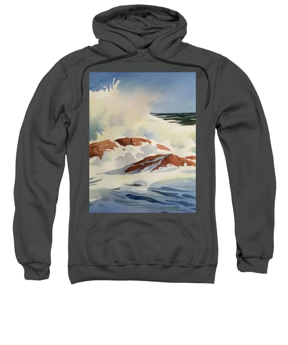 Aquarelle Sweatshirt featuring the painting La Vague by Francoise Chauray