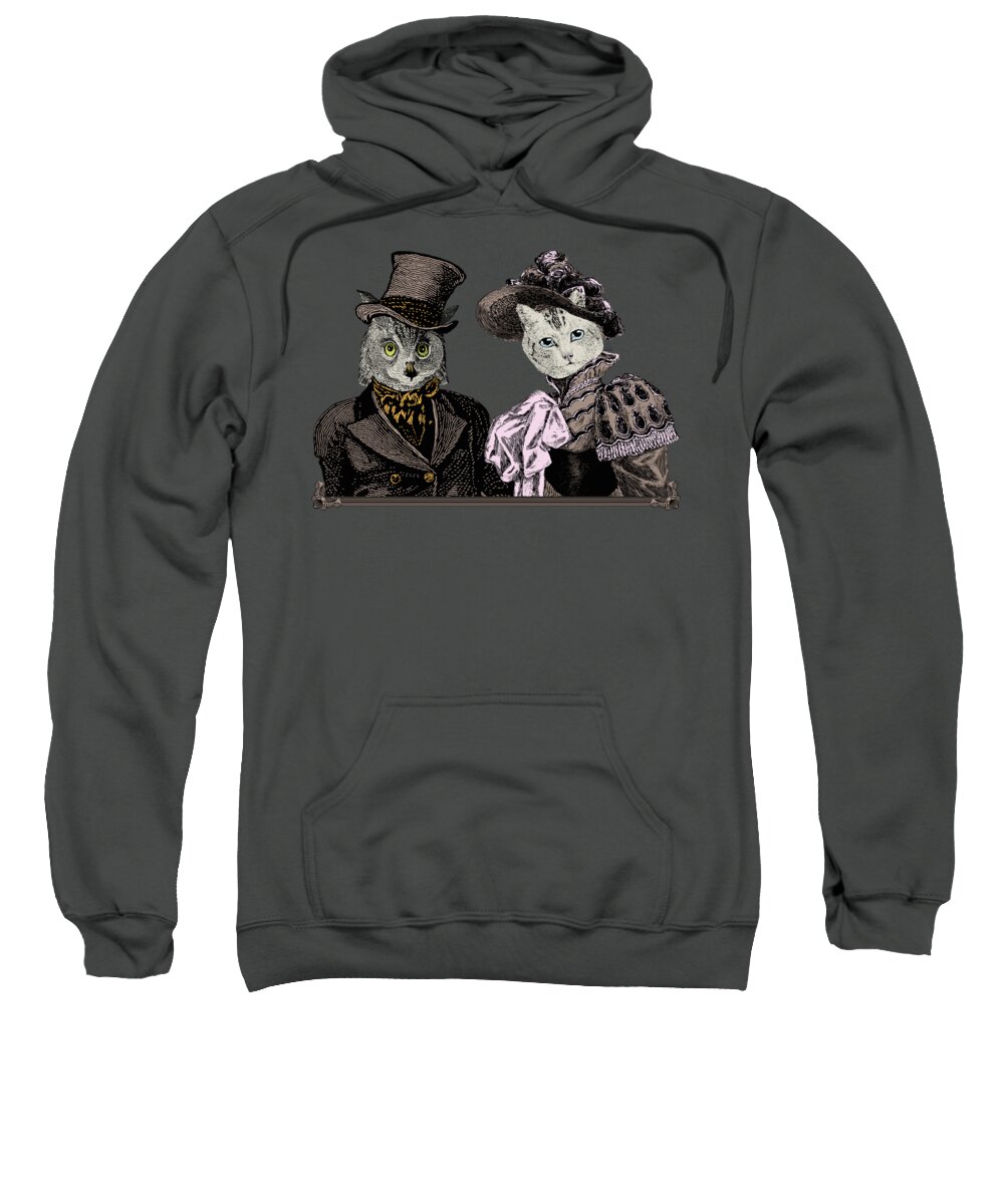 The Owl And The Pussycat Sweatshirt featuring the digital art The Owl and the Pussycat by Eclectic at Heart