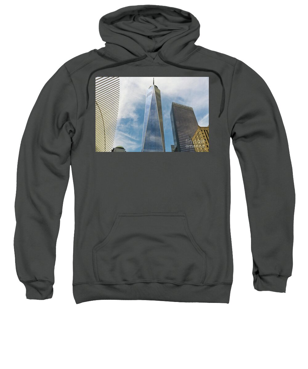 Freedom Tower Sweatshirt featuring the photograph At The Foot of Giants by Scott Evers