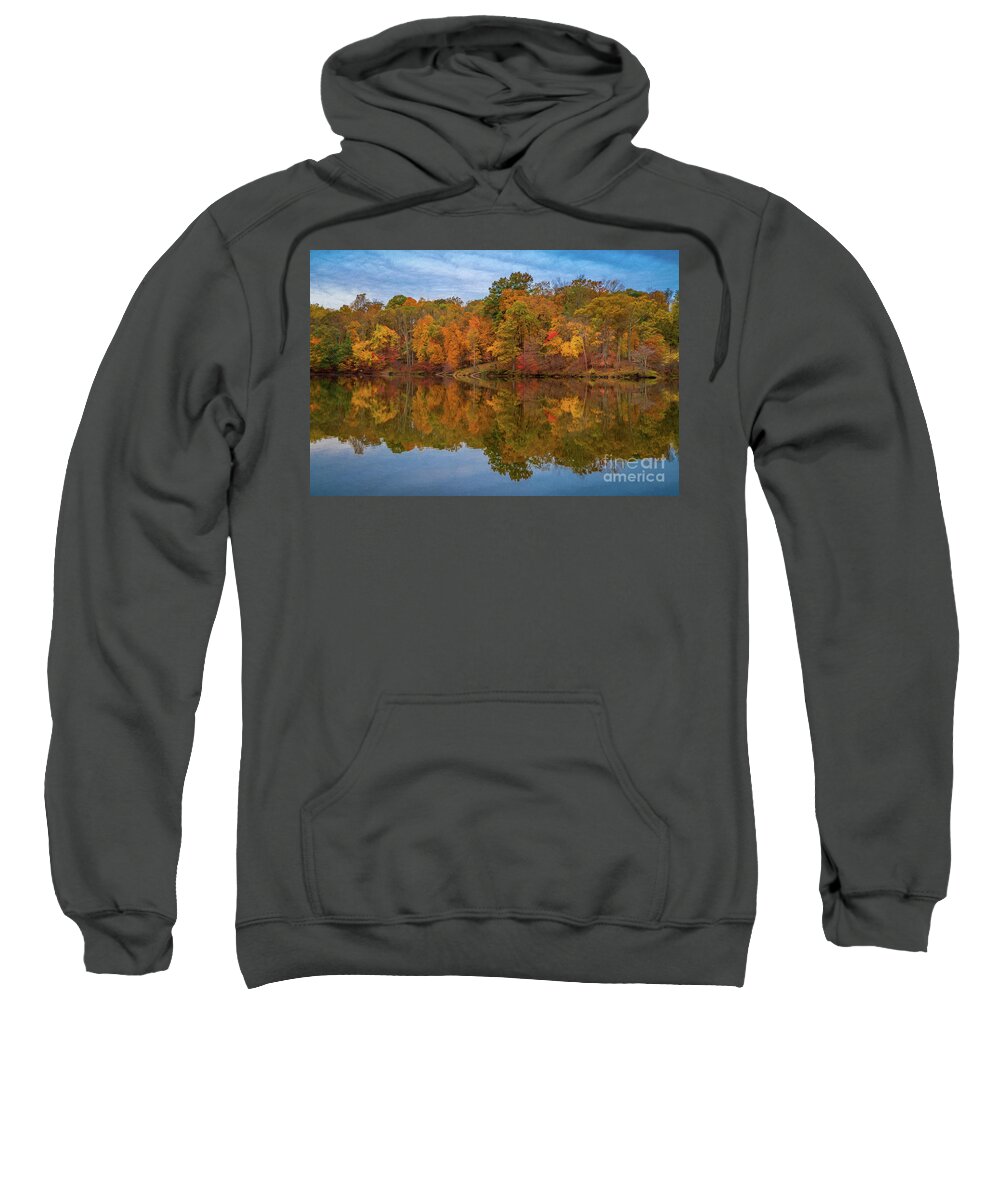 Autumn Sweatshirt featuring the photograph Autumn at Lake Needwood by Izet Kapetanovic