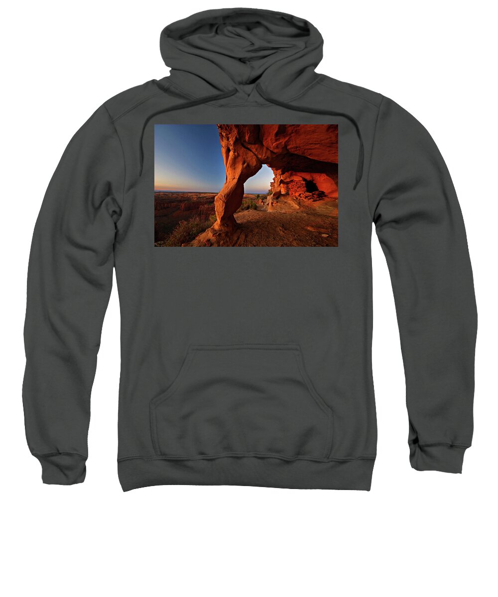 Indian Ruin Sweatshirt featuring the photograph Aztec Butte by Wesley Aston