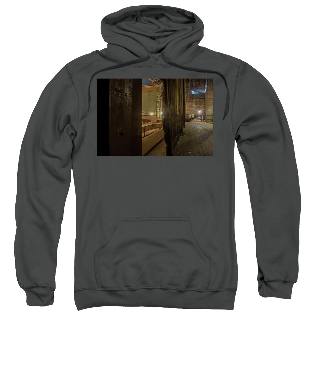American Sweatshirt featuring the photograph Backstage in vintage theater by Karen Foley