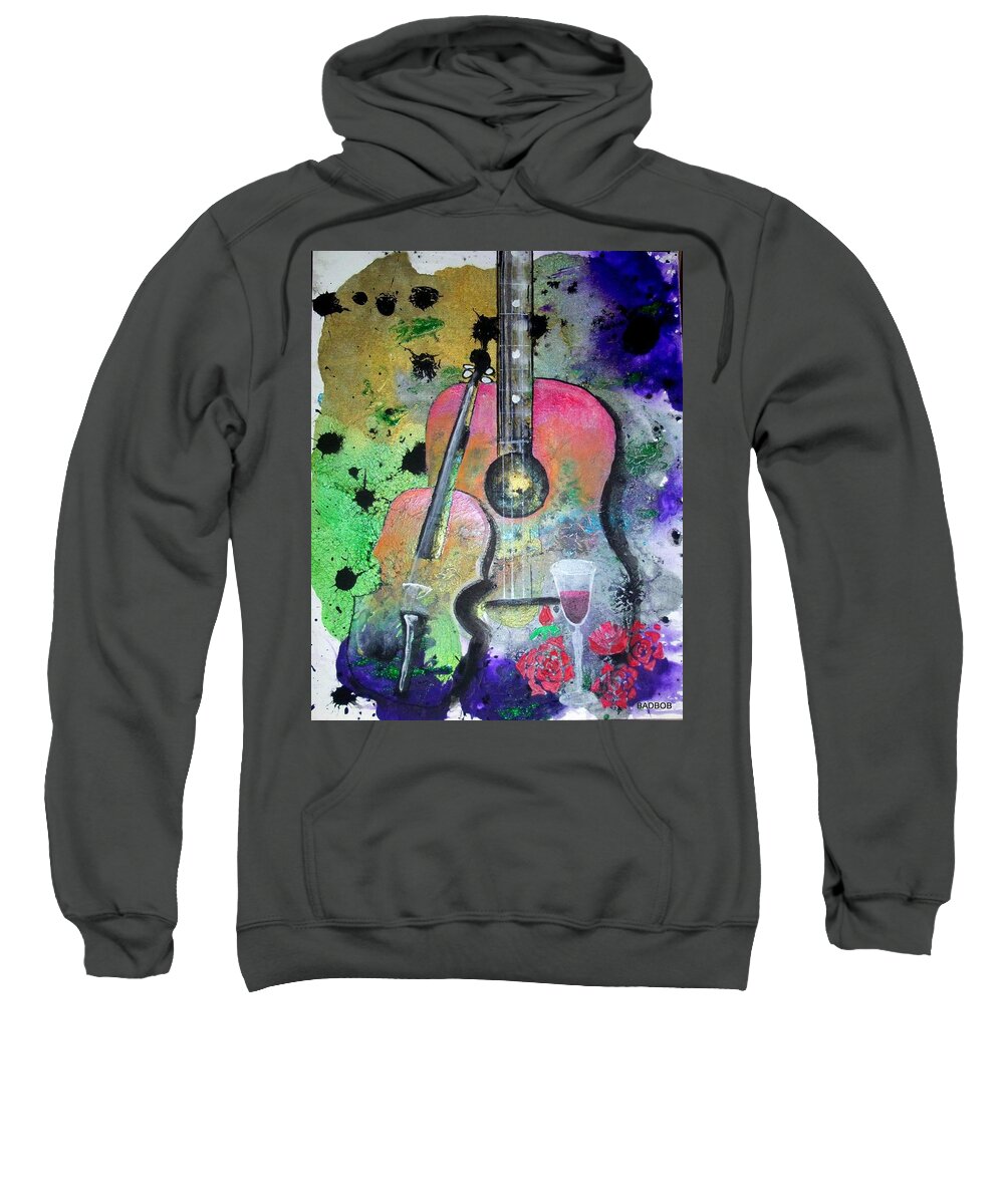 Music Sweatshirt featuring the painting Badmusic by Robert Francis