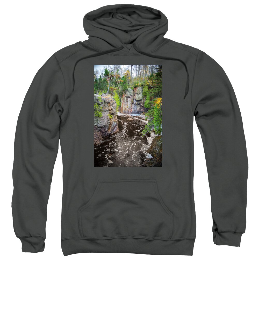 Alex Blondeau Sweatshirt featuring the photograph Baptism River in Tettegouche State Park MN by Alex Blondeau