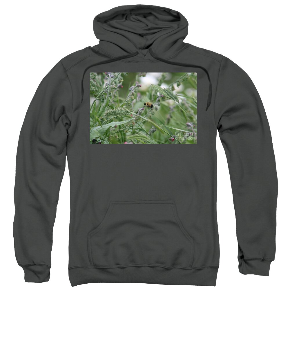 Bee Sweatshirt featuring the photograph Bee in Flight by Mary Mikawoz
