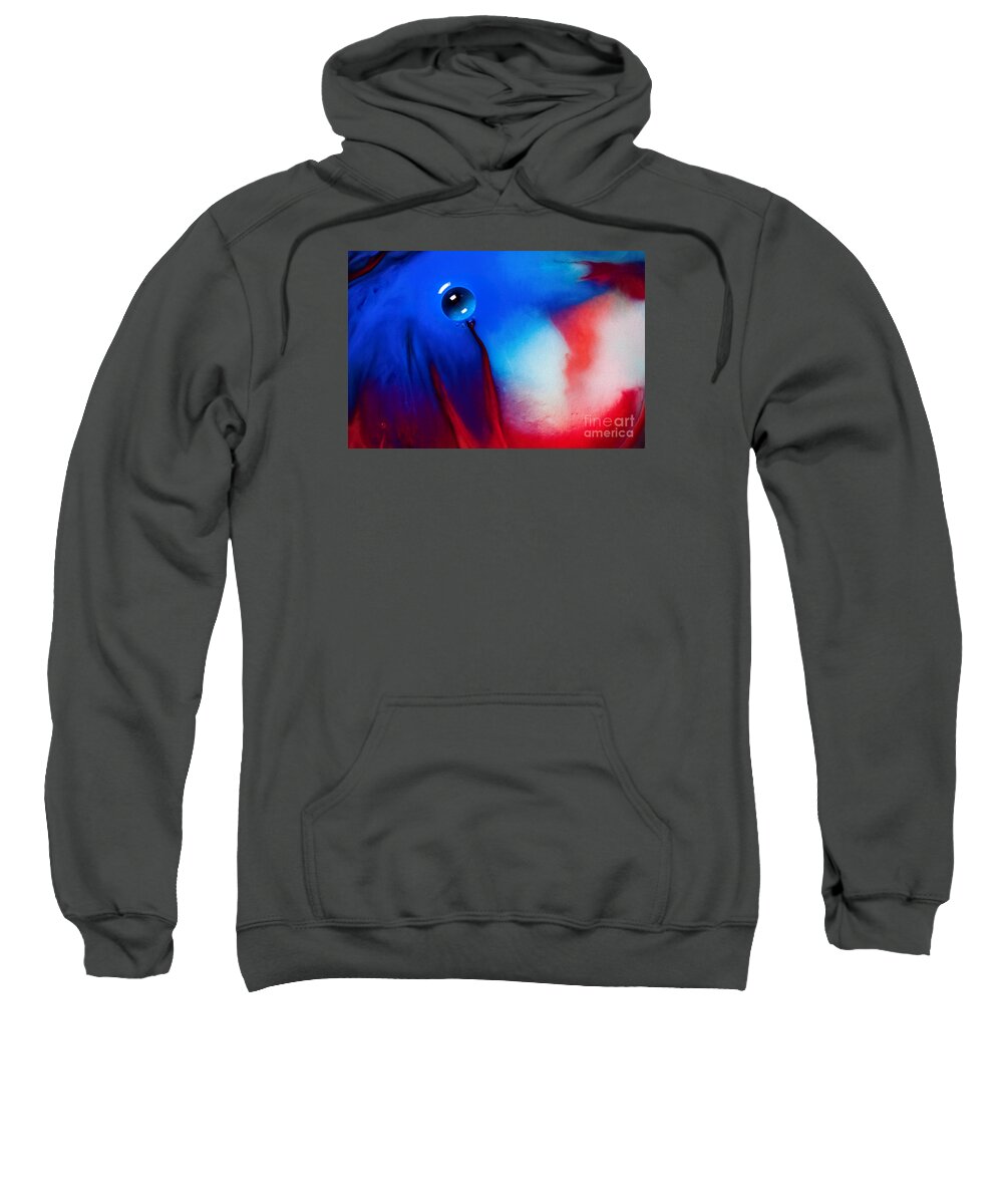 Abstract Sweatshirt featuring the painting Behind Blue Eye by Patti Schulze