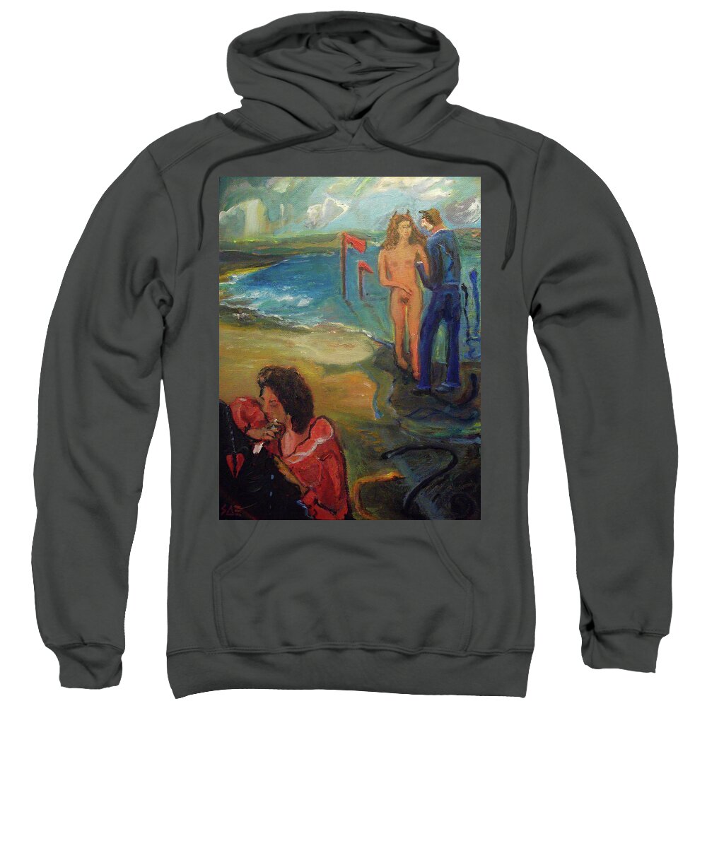 Heartbreak Sweatshirt featuring the painting Betrayed by Susan Esbensen