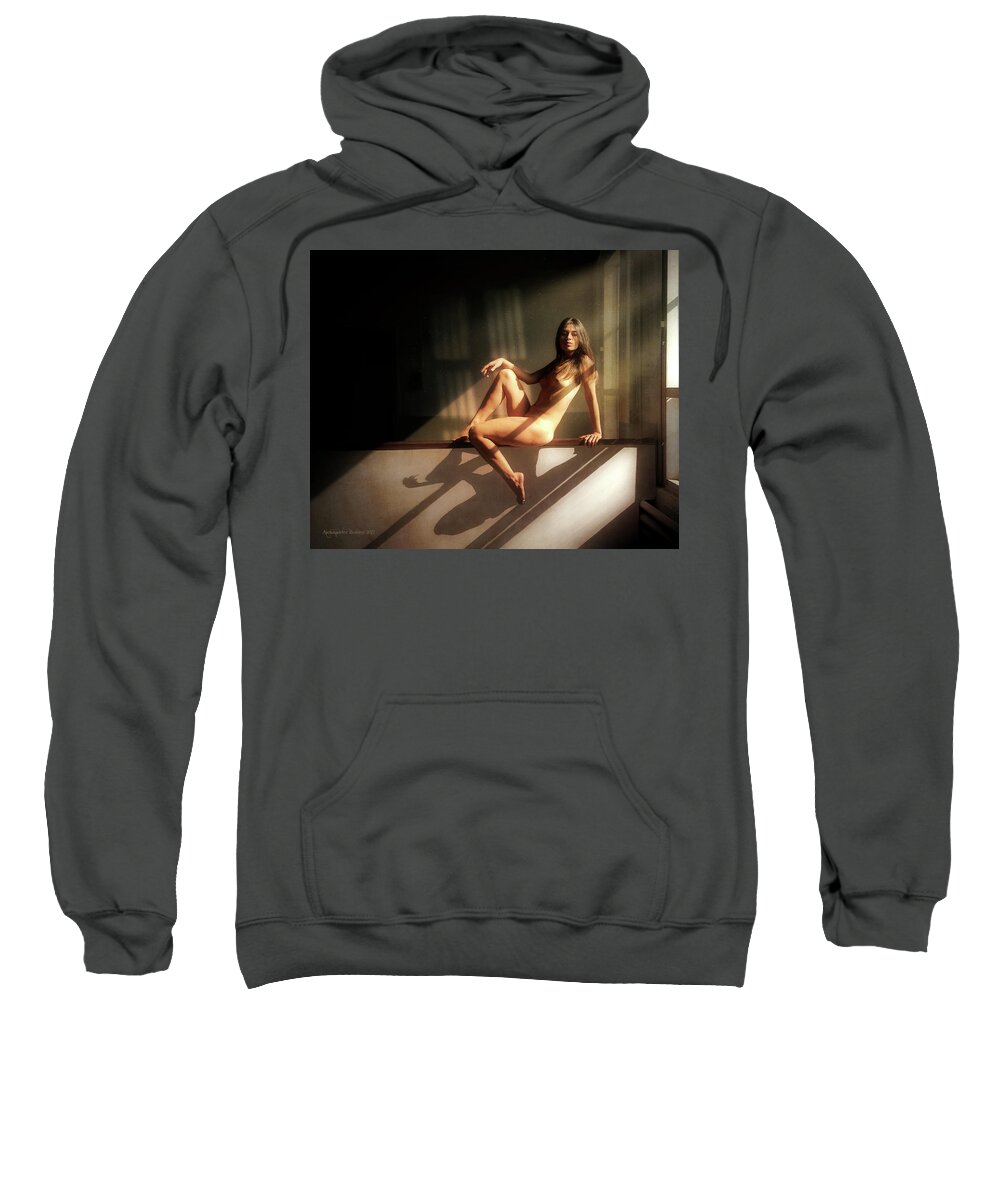 Nude Sweatshirt featuring the photograph Between Light and Shadow by Aleksander Rotner
