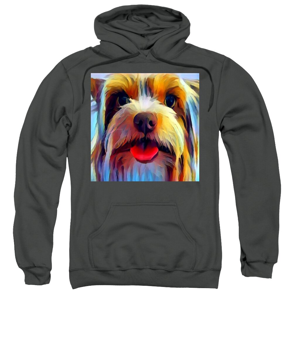 Biewer Terrier Sweatshirt featuring the painting Biewer Terrier by Chris Butler