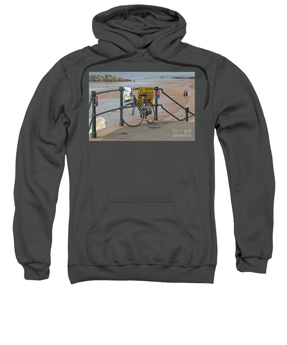 Bike Sweatshirt featuring the photograph Bike against Railings by Andy Thompson
