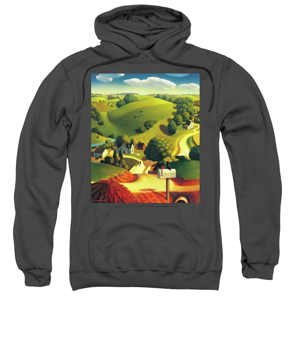 Landscape Sweatshirt featuring the painting Birds Eye View by Robin Moline