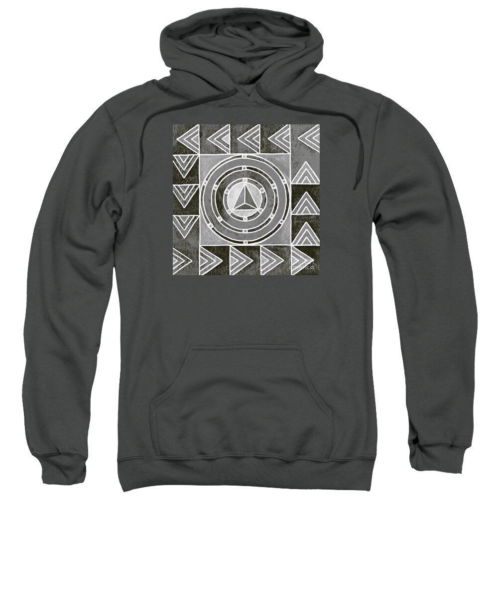  Black And White Sweatshirt featuring the painting Black and White Design by Norma Appleton