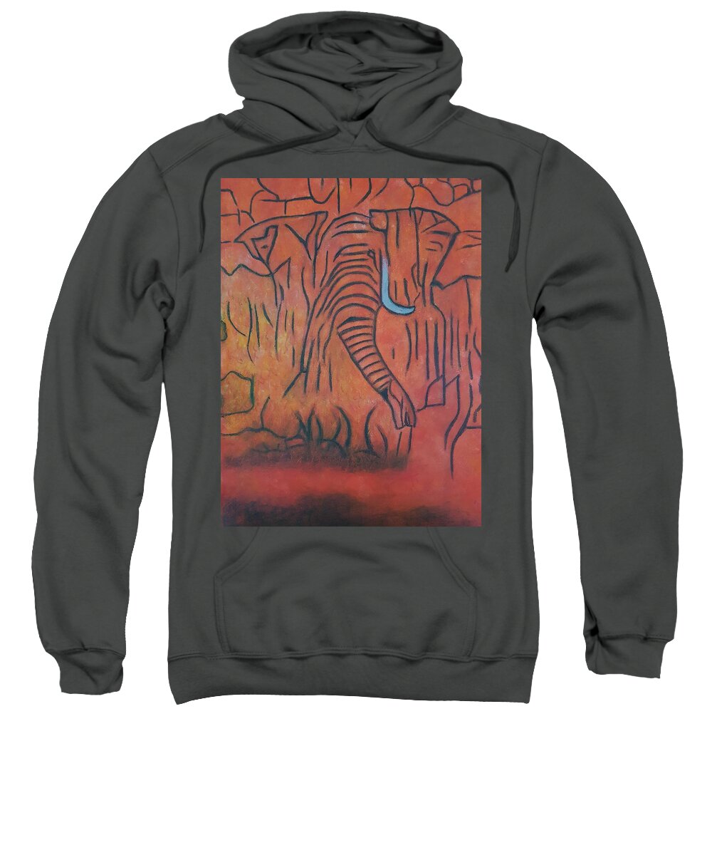 Ivory Sweatshirt featuring the drawing Blood Ivory by Cassy Allsworth