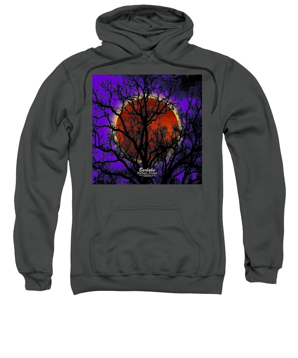 Moon Sweatshirt featuring the photograph Blood Moon Trees by Barbara Tristan