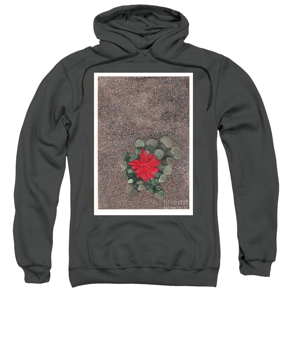 Succulent Sweatshirt featuring the painting Blooming Succulent by Hilda Wagner