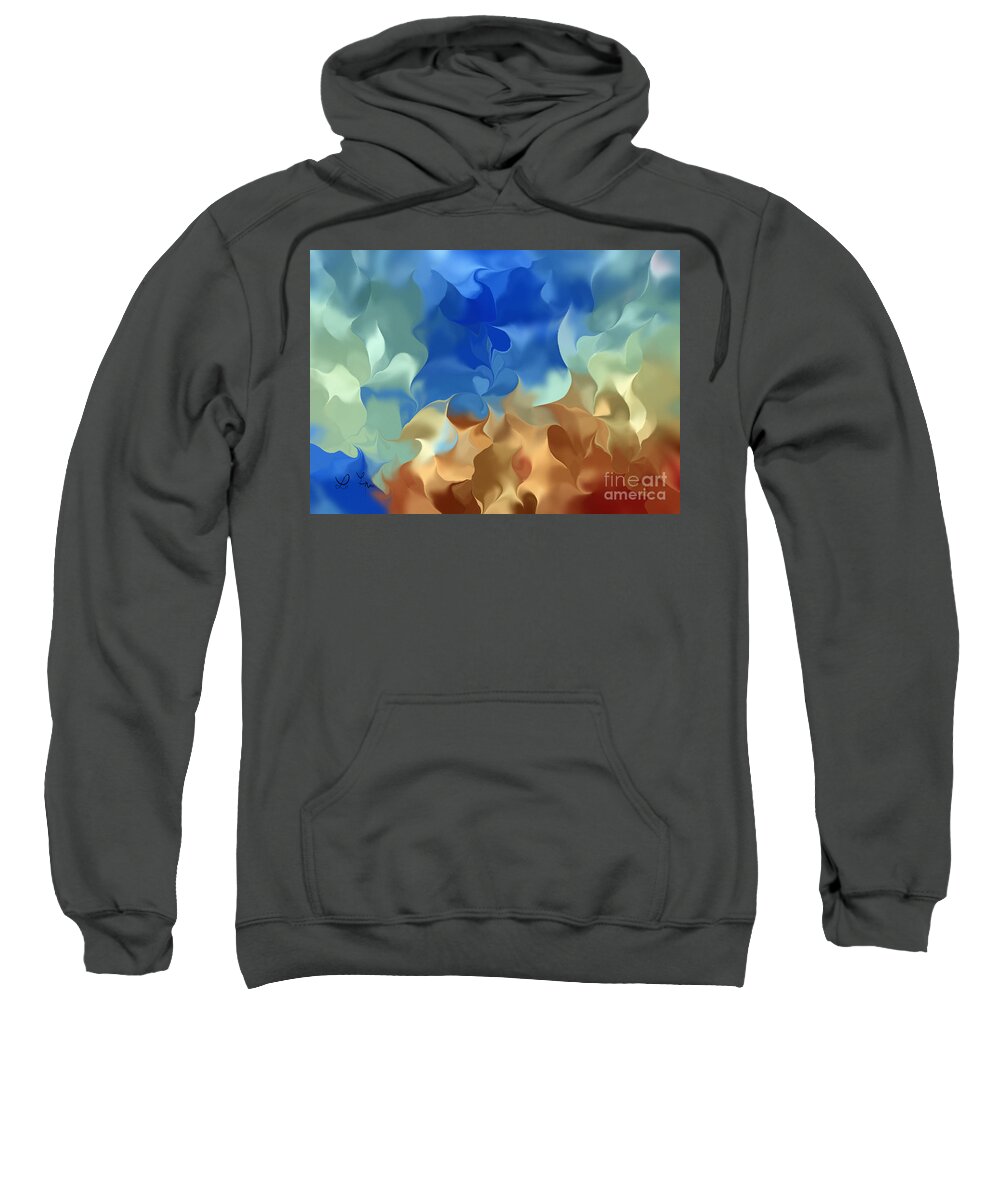 Blowing Sweatshirt featuring the digital art Blowing In The Wind by Leo Symon