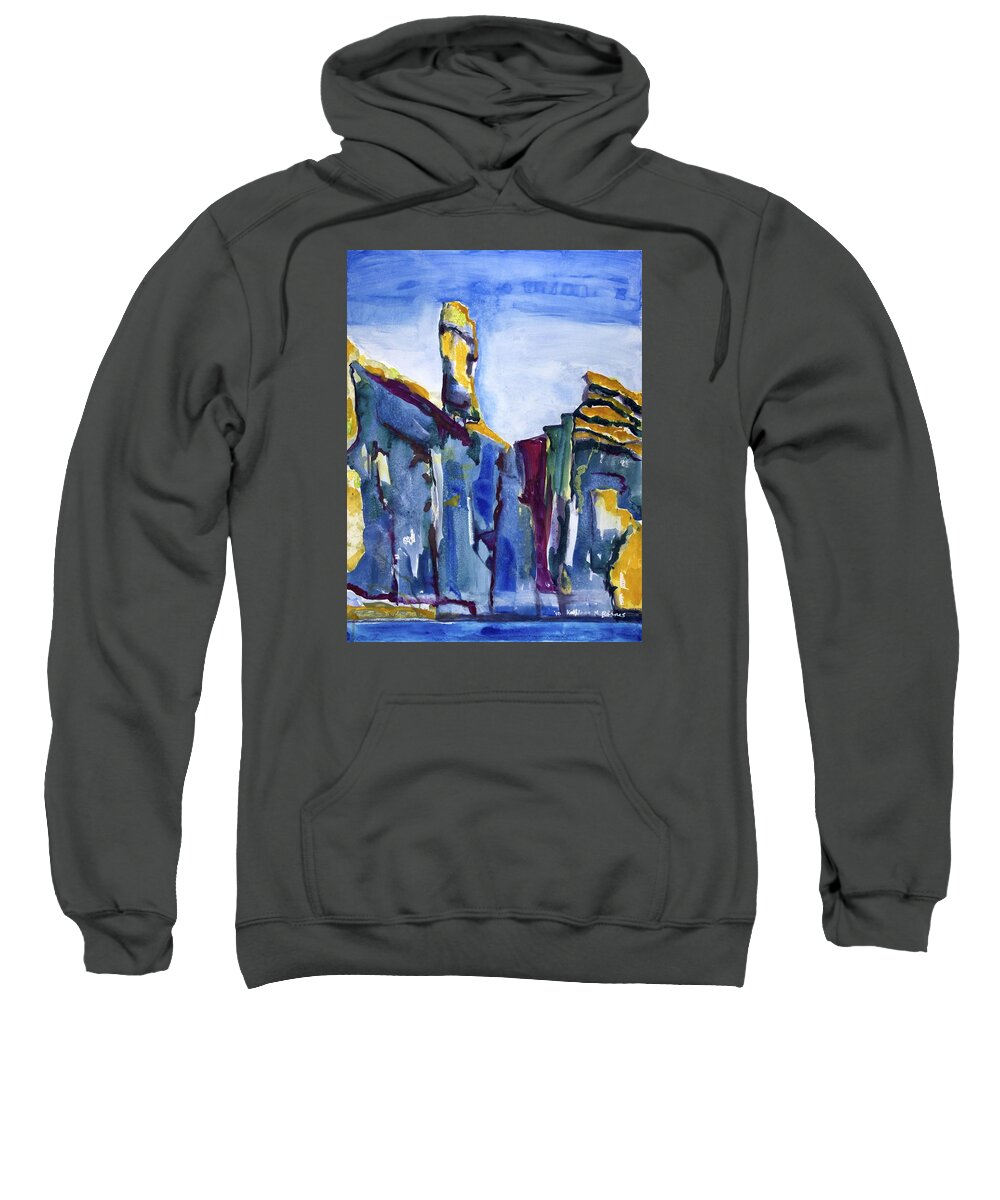  Sweatshirt featuring the painting Blue Cliffs, Sea and Sky by Kathleen Barnes
