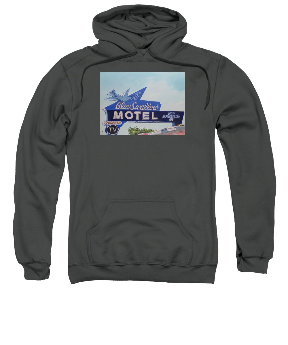 West Sweatshirt featuring the painting Blue Swallow by William Brody